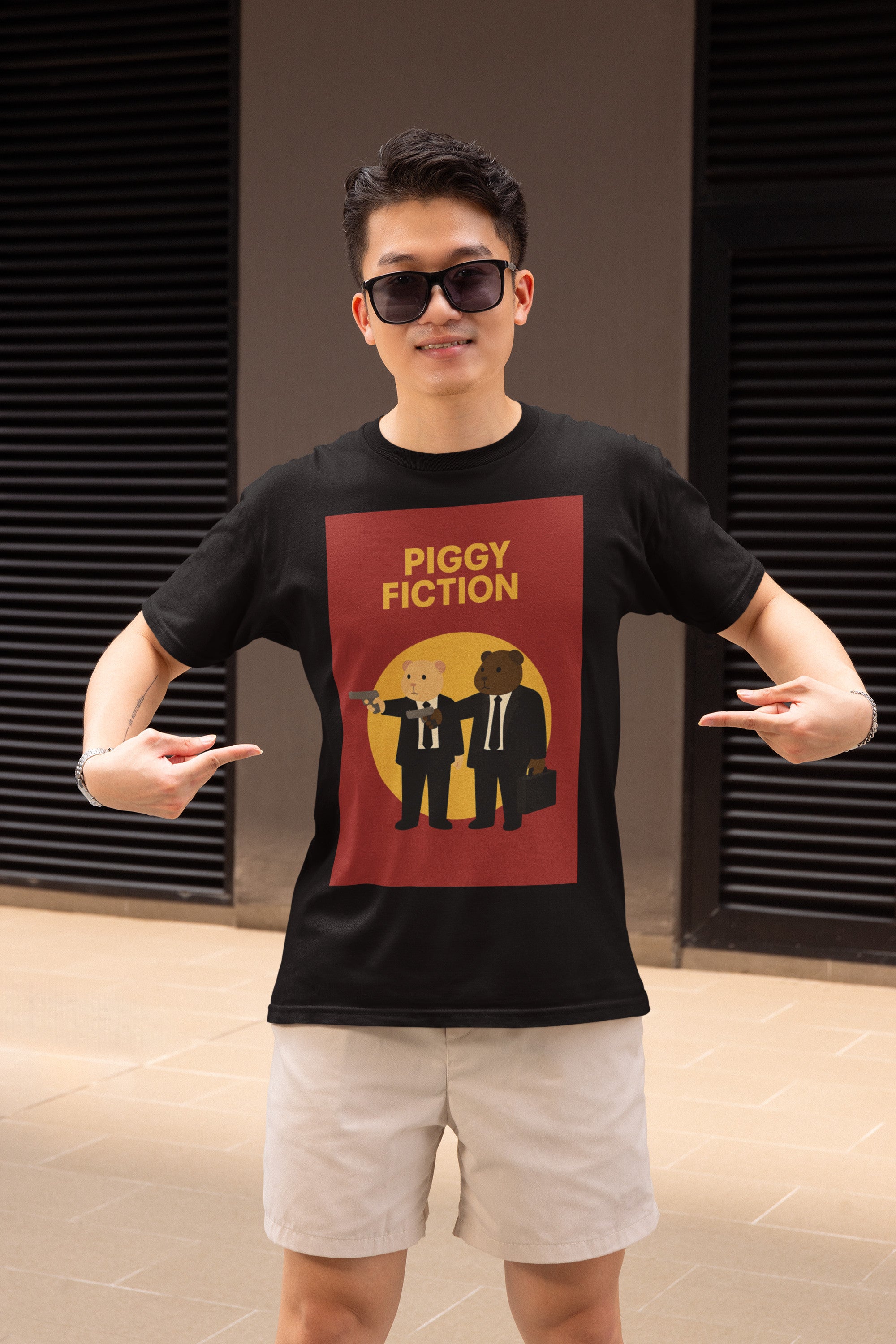 T-Shirt - Piggy Fiction, Vinnie & Jools